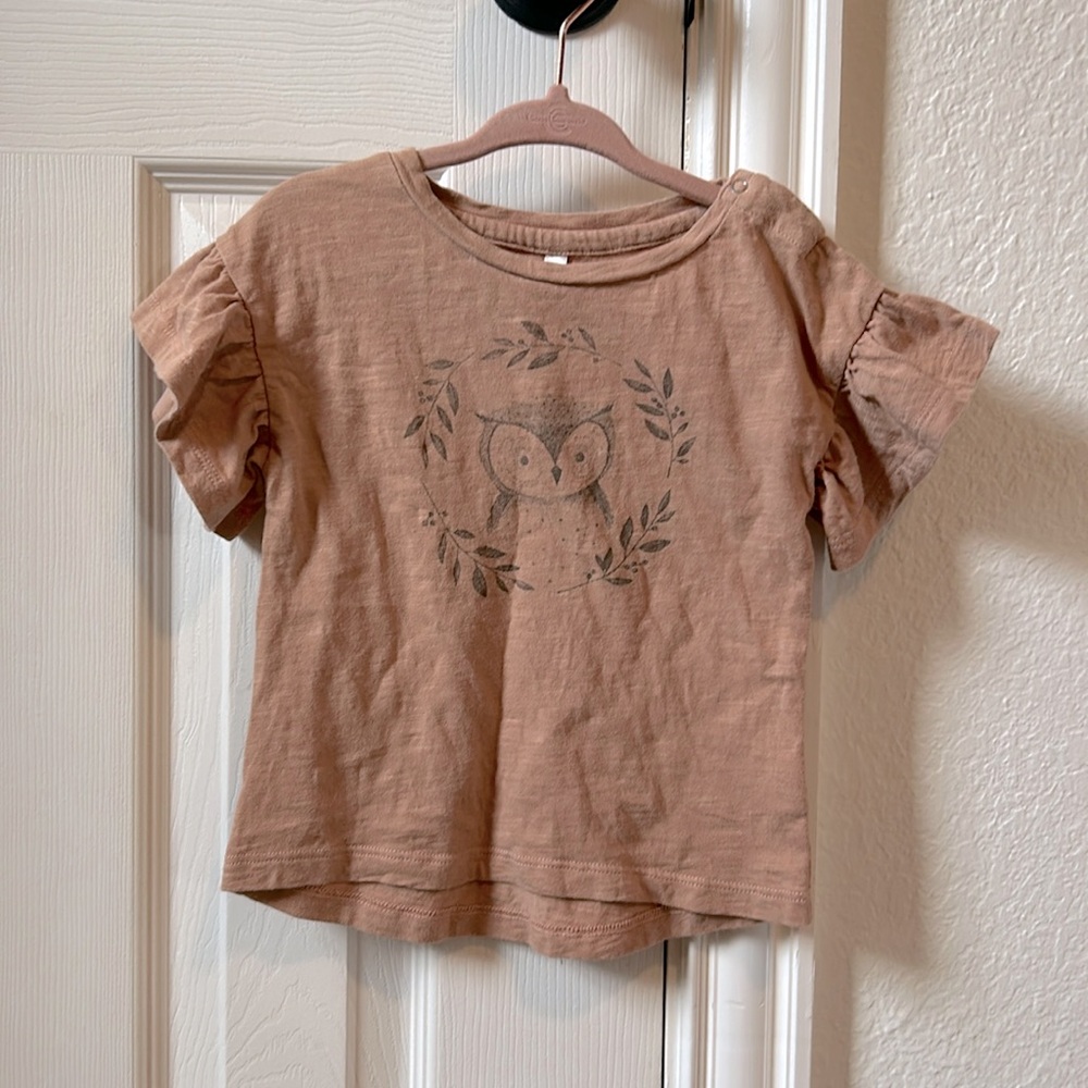Rylee + Cru Owl Flutter Sleeve Shirt